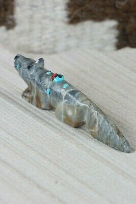 Wolf Zuni Fetish Carving - Danette Laate - High Lonesome Trading