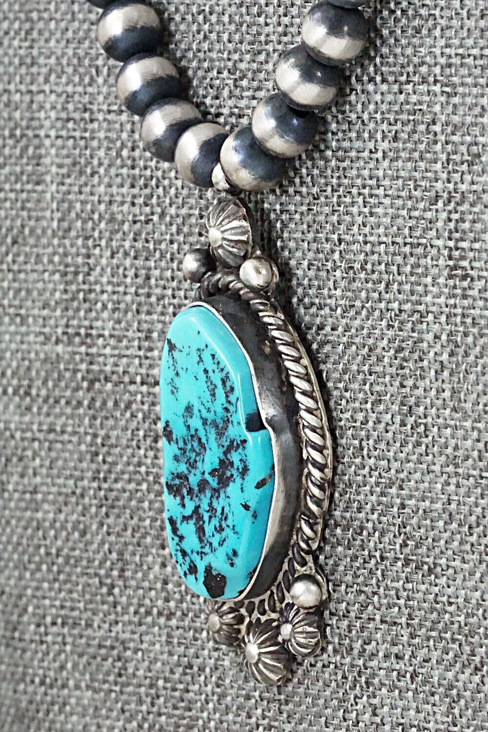Turquoise & Sterling Silver Necklace and Earrings Set - Wilson Dawes