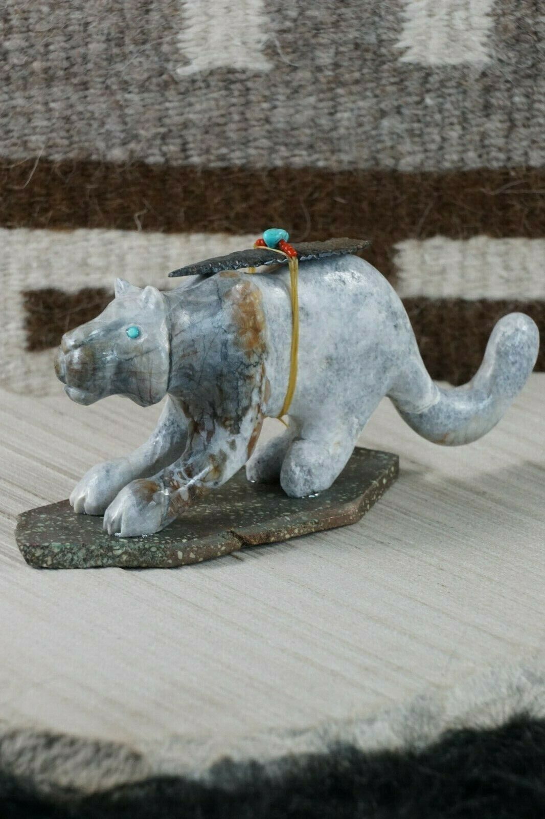 Mountain Lion Zuni Fetish Carving - Clive Hastito - High Lonesome Trading