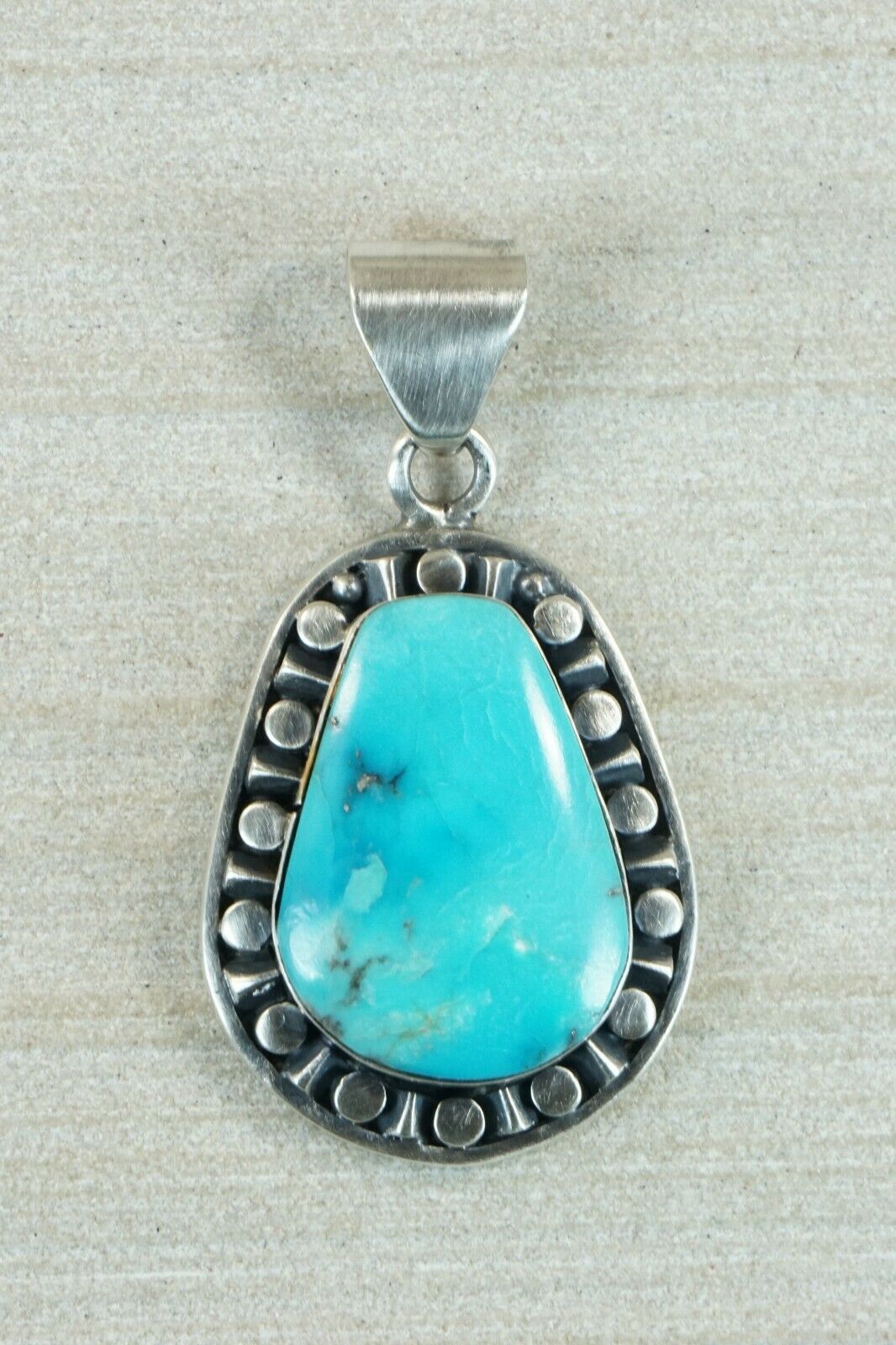 Navajo Turquoise and Sterling Silver Pendant - Sharon McCarthy