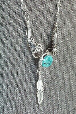 Turquoise & Sterling Silver Necklace - Lee Shorty