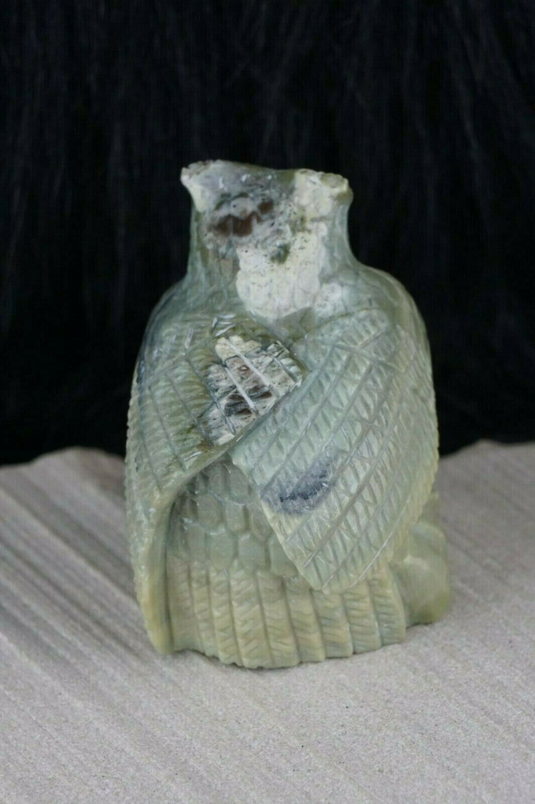 Owl Zuni Fetish Carving - Derrick Kaamasee - High Lonesome Trading