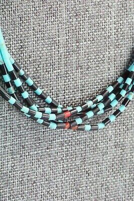 Turquoise, Shell, Coral & Sterling Silver Necklace - Esquipula Tenorio