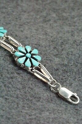 Turquoise & Sterling Silver Link Bracelet - Arlo Kanteena