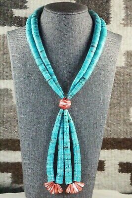 Turquoise & Spiny Oyster Necklace - Lupe Lovato