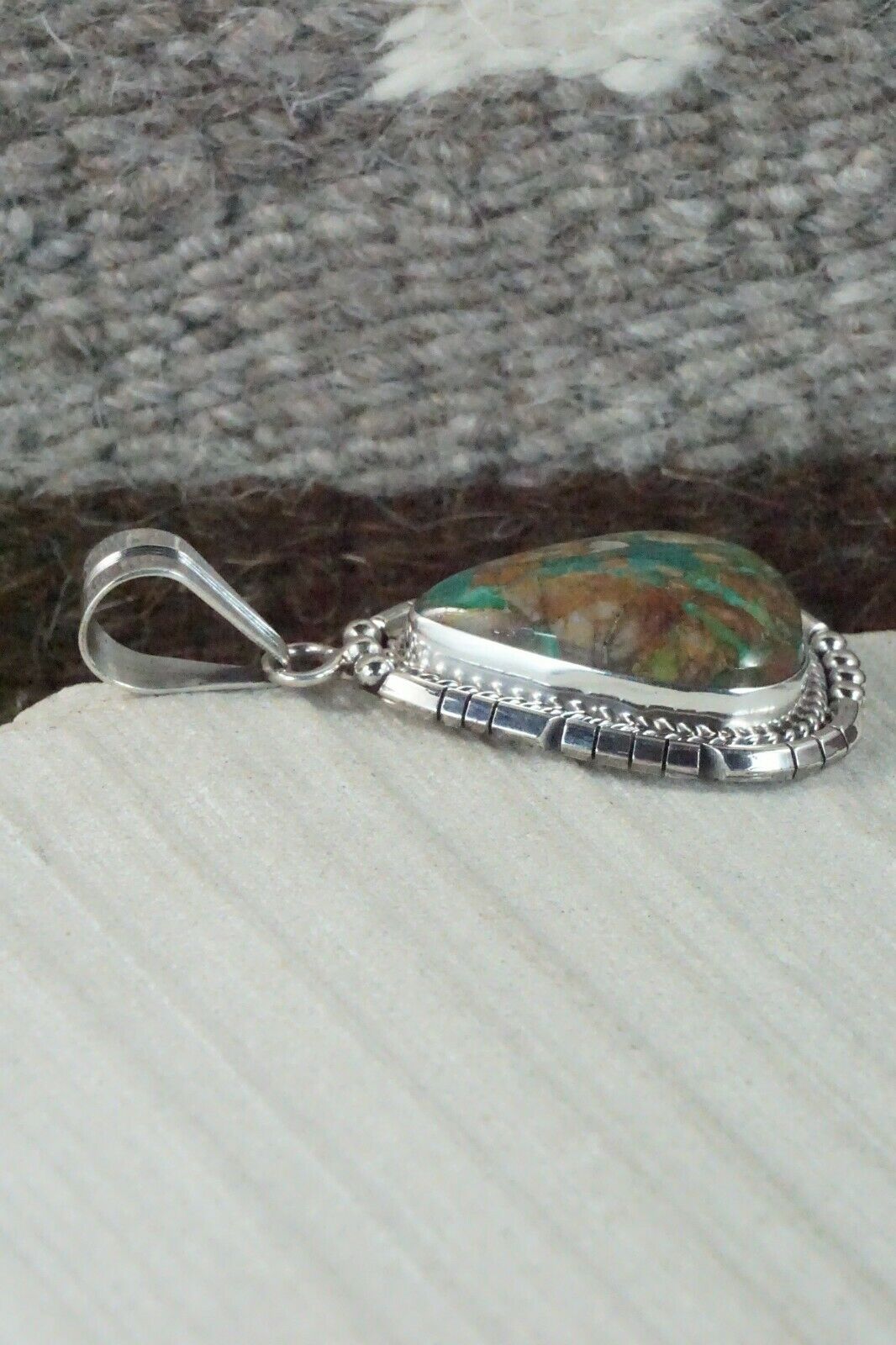 Turquoise & Sterling Silver Pendant - Samuel Yellowhair