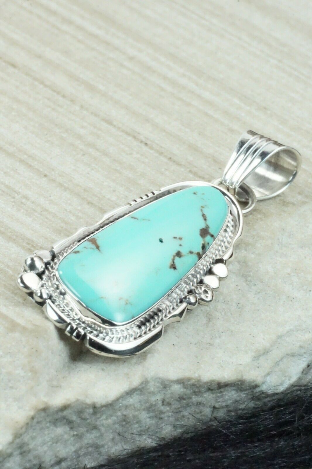 Turquoise and Sterling Silver Pendant - Daniel Benally
