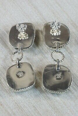 Navajo Turquoise & Sterling Silver Earrings - Fabian Delgarito - High Lonesome Trading