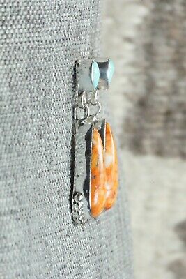 Spiny Oyster, Turquoise & Sterling Silver Earrings -Verley Betone