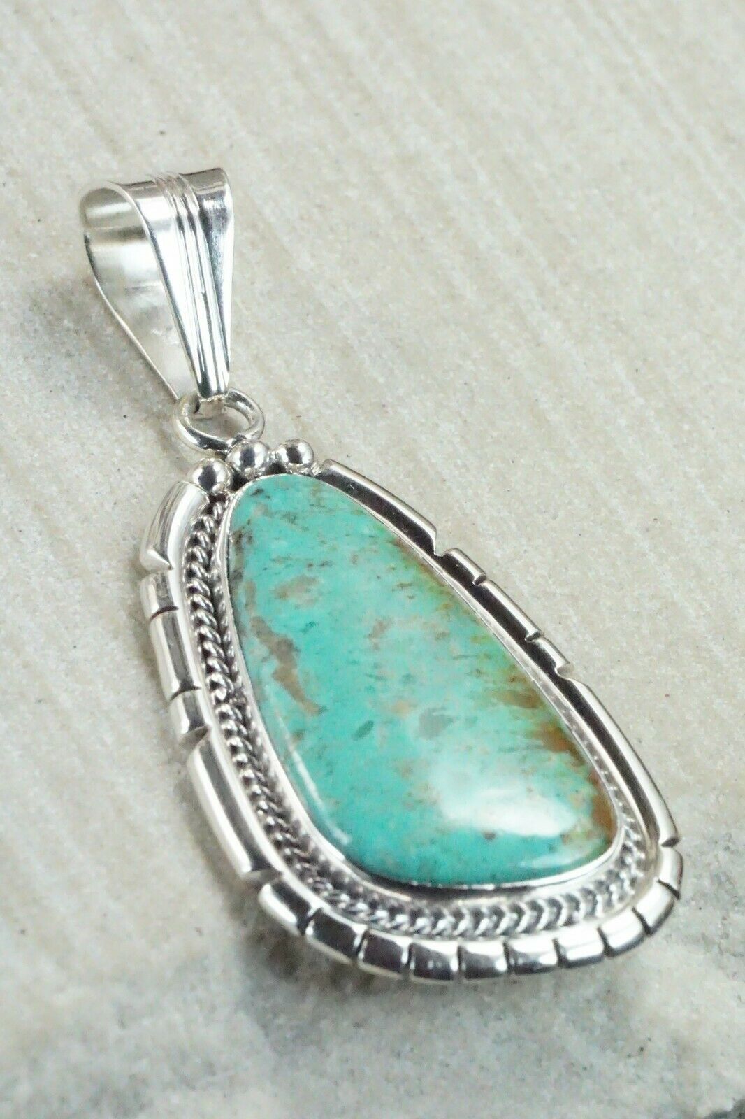Turquoise & Sterling Silver Pendant - Samuel Yellowhair