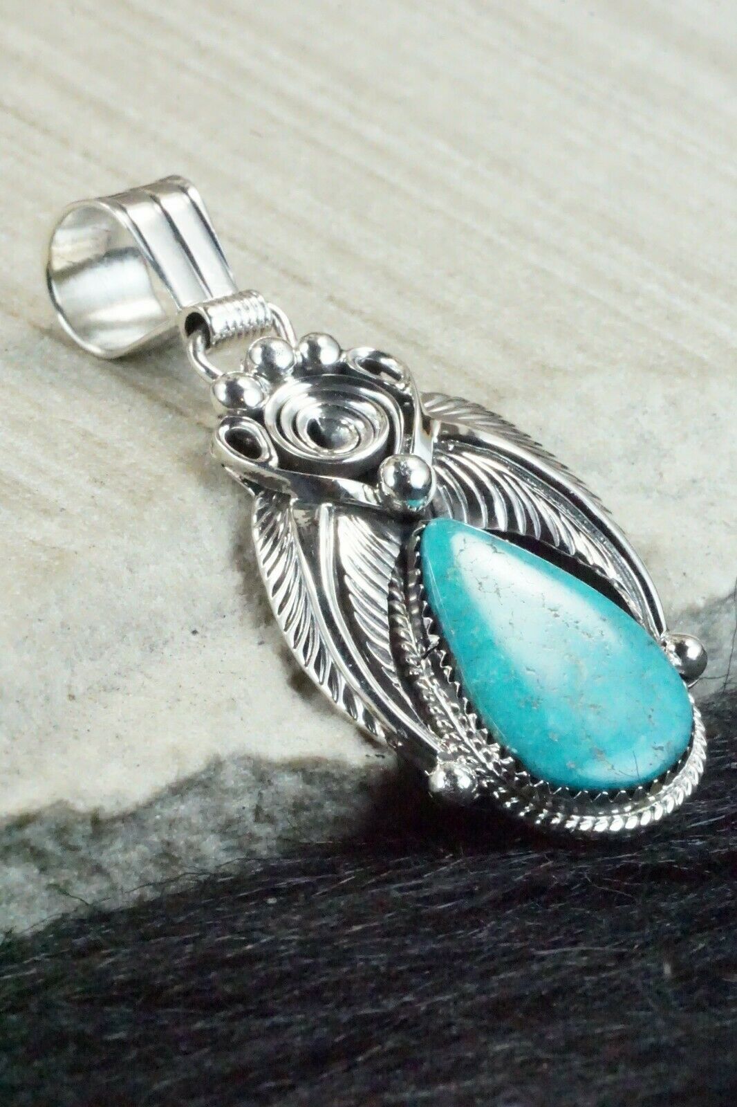 Turquoise & Sterling Silver Pendant - Davey Morgan