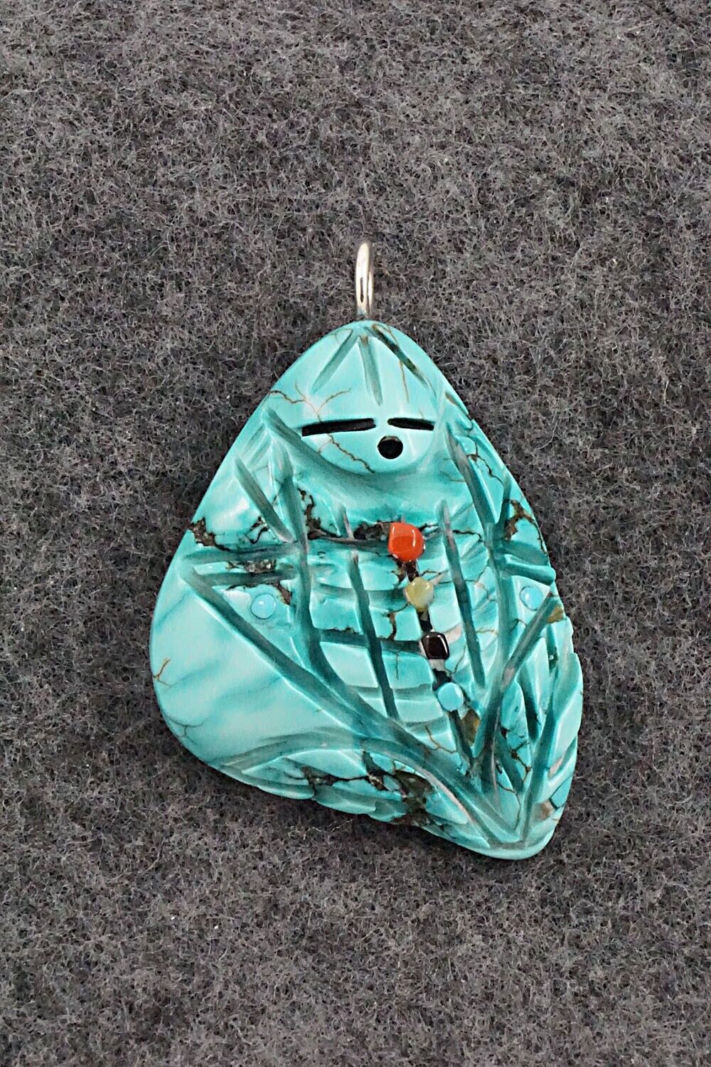 Turquoise Corn Maiden Pendant - Vickie Quandelacy