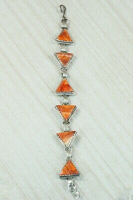 Navajo Spiny Oyster and Sterling Silver Link Bracelet - Selina Warner