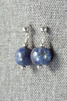Lapis & Sterling Silver Earrings - Navajo
