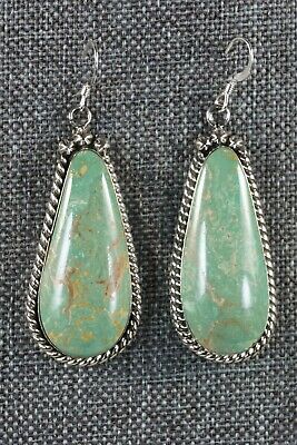 Navajo Turquoise and Sterling Silver Earrings - Brandon Belin - High Lonesome Trading