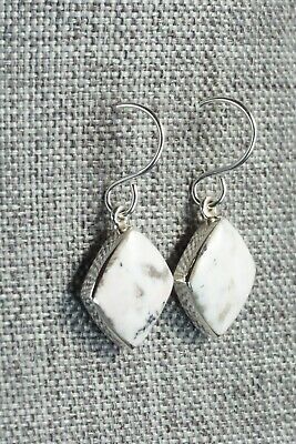White Buffalo & Sterling Silver Earrings - Cathy Webster