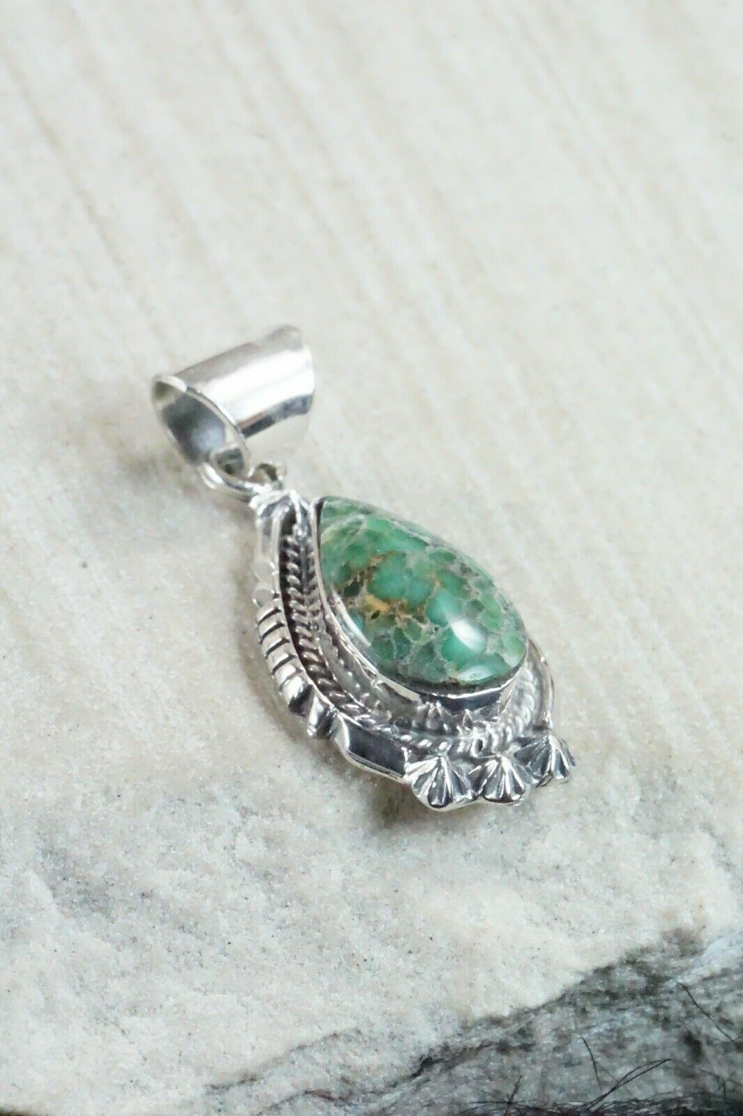Turquoise & Sterling Silver Pendant - Samuel Yellowhair