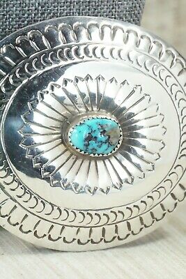 Turquoise & Sterling Silver Belt Buckle - Carson Blackgoat - High Lonesome Trading