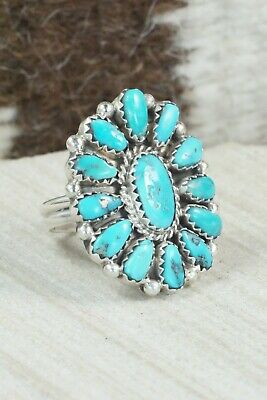 Turquoise and Sterling Silver Ring - Justina Wilson - Size 8