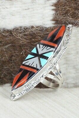 Multi Stone & Sterling Silver Ring - Leslie & Gladys Lamy - Size 8