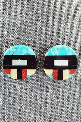 Multi Stone Inlay & Sterling Silver Earrings - Chaslyn Crespin