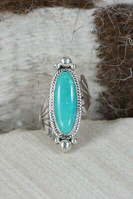 Navajo Turquoise and Sterling Silver Ring - Native American - Size 4.5