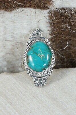 Navajo Turquoise & Sterling Silver Ring - Daniel Benally - Size 10.25