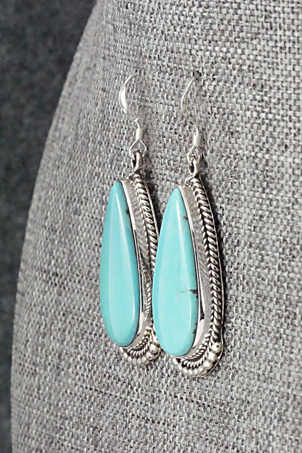 Turquoise & Sterling Silver Earrings - Verdie Betone