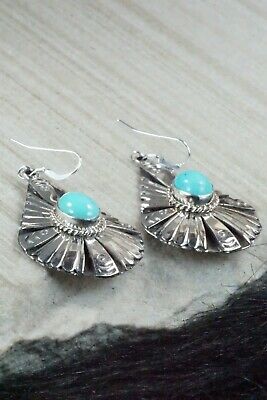 Turquoise and Sterling Silver Earrings - Henry Attakai