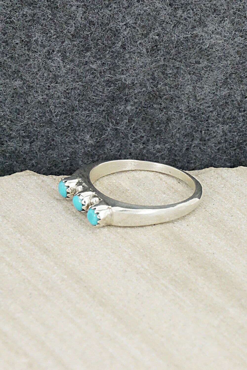 Turquoise and Sterling Silver Ring - Roy Thompson - Size 10