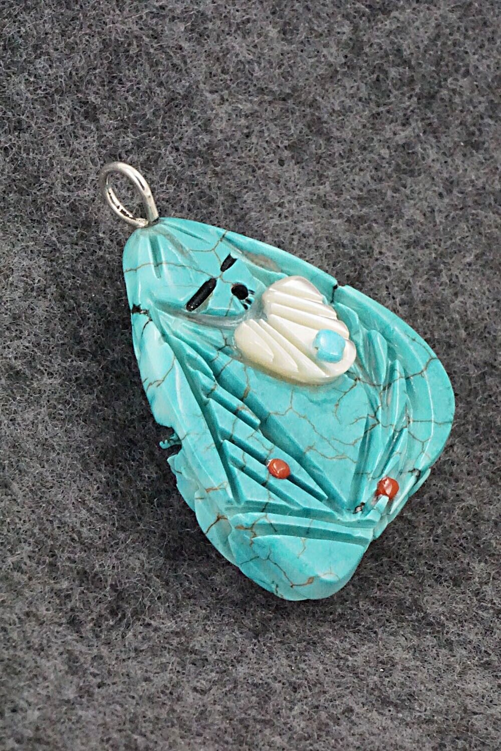 Turquoise Corn Maiden Pendant - Vickie Quandelacy