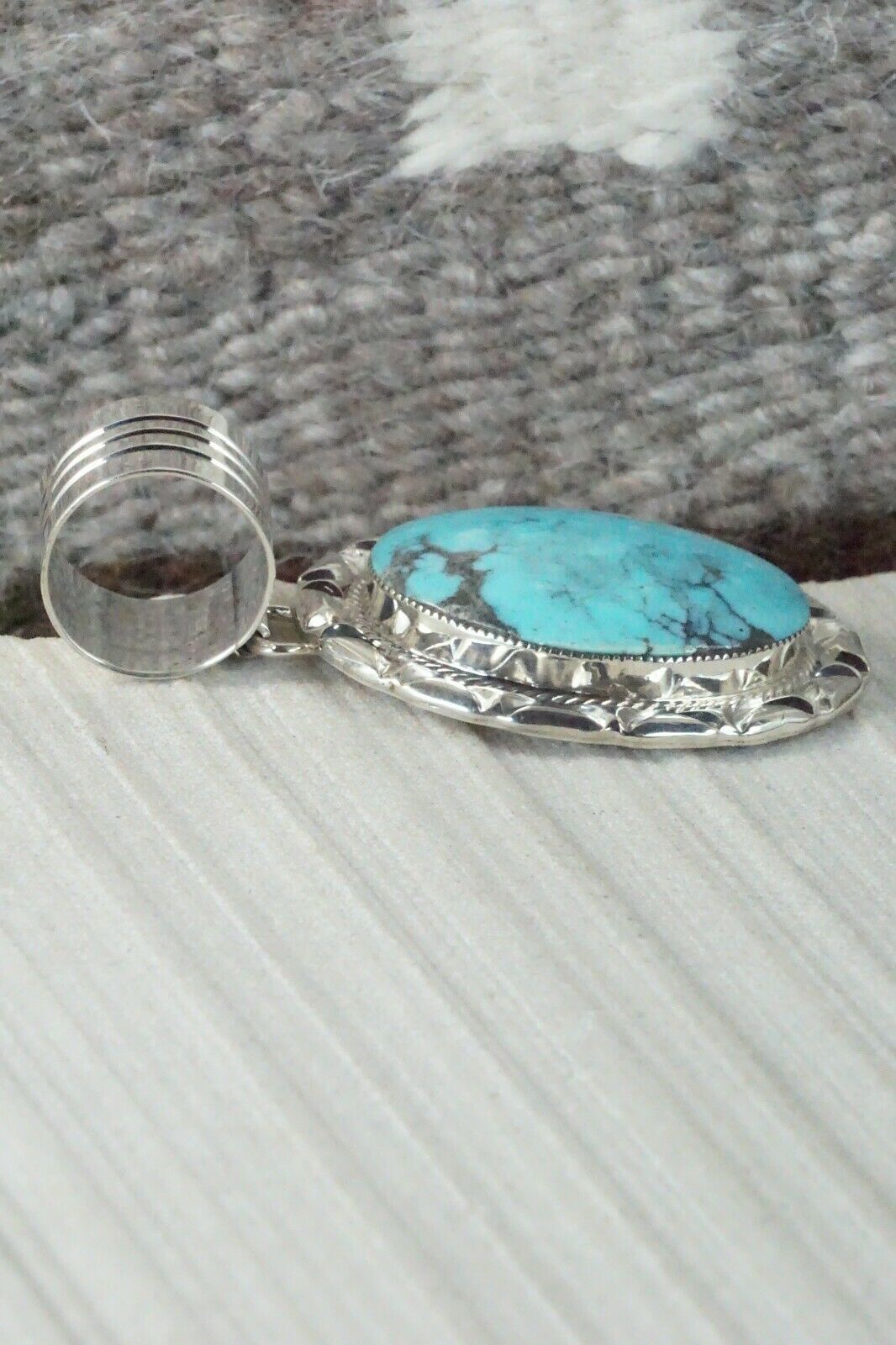 Turquoise & Sterling Silver Pendant - Gregg Yazzie