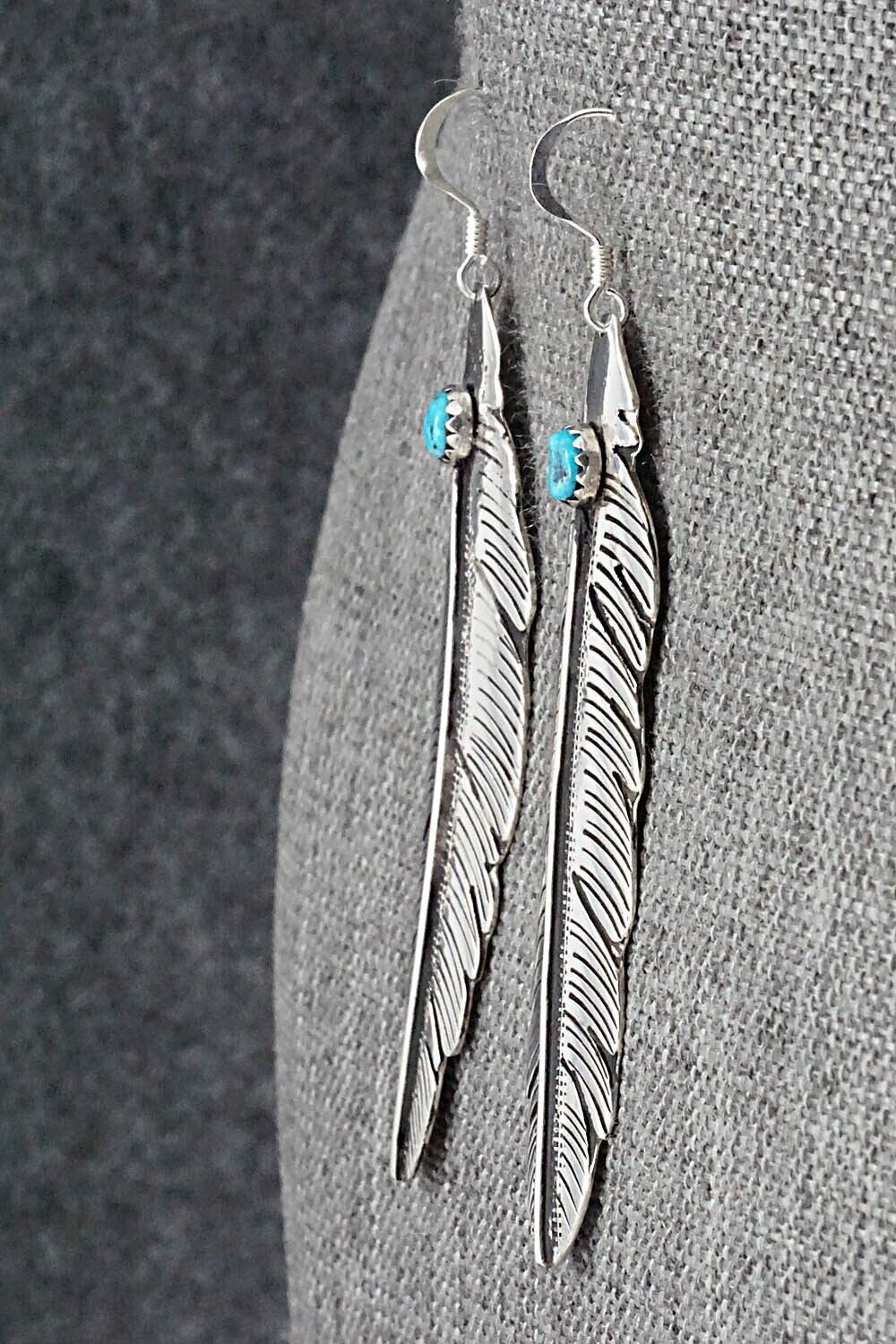 Turquoise & Sterling Silver Earrings - Rosita Singer
