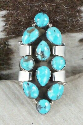 Turquoise & Sterling Silver Ring - Clarence Long - Size 6