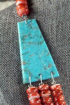 Turquoise & Spiny Oyster Necklace - Lupe Lovato