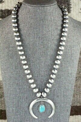 Turquoise & Sterling Silver Pearl Necklace - Jan Mariano - High Lonesome Trading