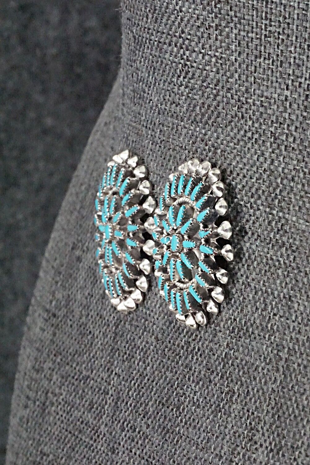 Turquoise & Sterling Silver Earrings - Vincent Johnson