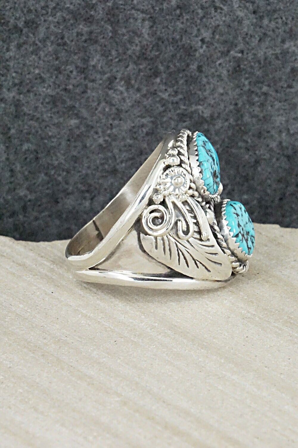 Turquoise & Sterling Silver Ring - Leonard Spencer - 11.5