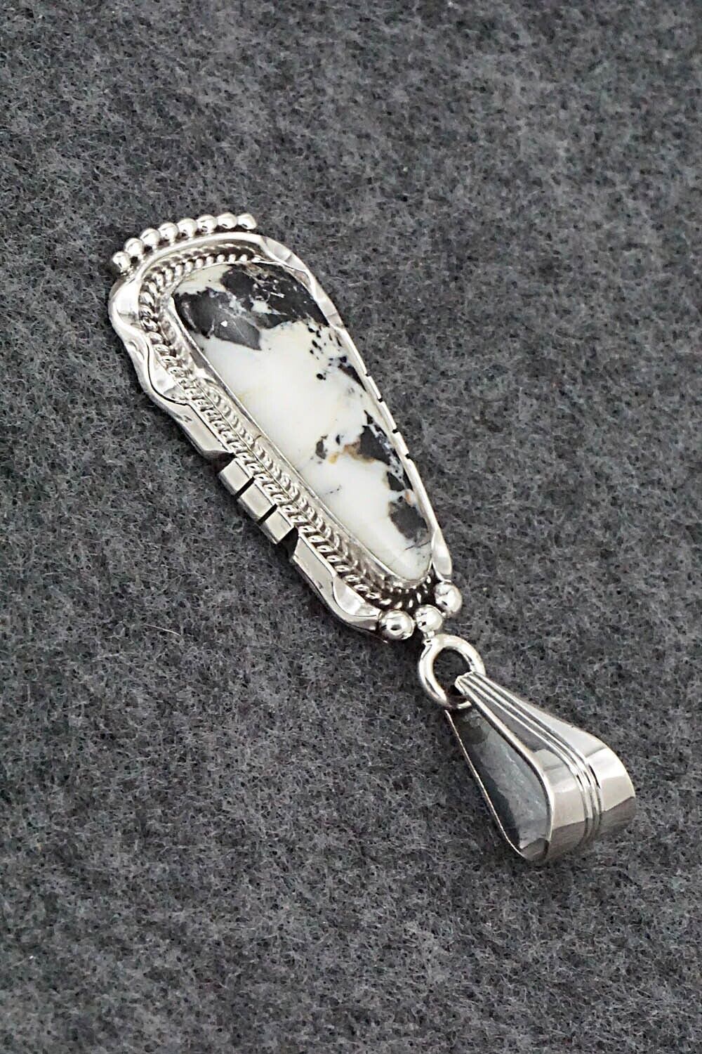 White Buffalo & Sterling Silver Pendant - Samuel Yellowhair