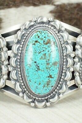 Turquoise, Coral and Sterling Silver Bracelet - Tom Lewis