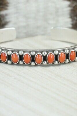 Coral and Sterling Silver Bracelet - Ernest Begay