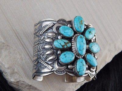 Navajo Sterling Silver & Turquoise Bracelet - Matilda Jon - High Lonesome Trading