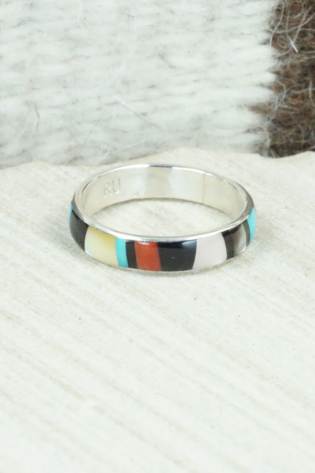 Multi Stone & Sterling Silver Ring - Rose Ukestine - Size 10