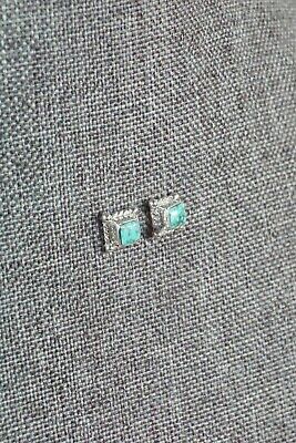 Navajo Turquoise & Sterling Silver Earrings - Jacinda Bodie