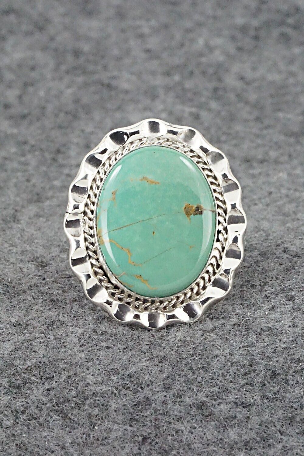 Turquoise & Sterling Silver Ring - Samuel Yellowhair - Size 7.5
