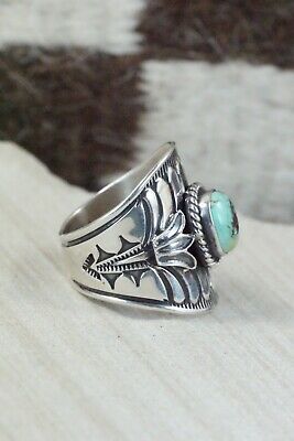Turquoise & Sterling Silver Ring - Derrick Gordon - Size 9.75
