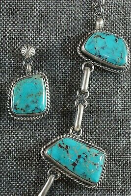 Navajo Turquoise & Sterling Silver Necklace - Raymond Delgarito - High Lonesome Trading
