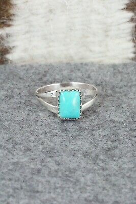 Turquoise and Sterling Silver Ring - Robert Martinez - Size 6.75