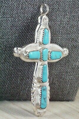 Turquoise & Sterling Silver Pendant - Wilbur Iule