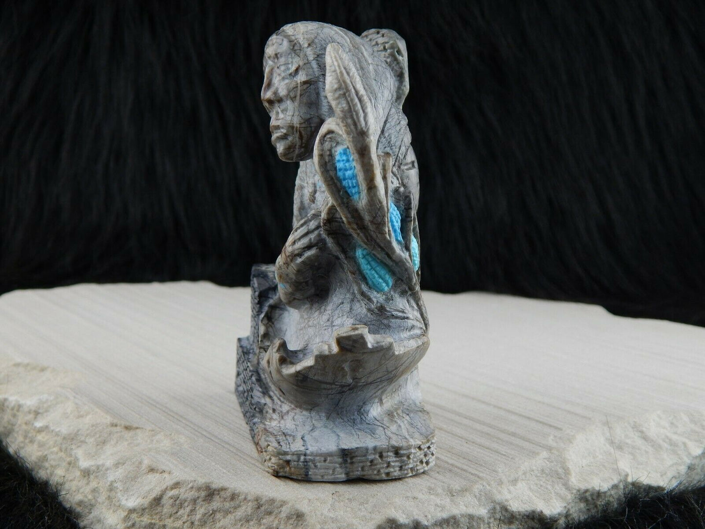 Medicine Man Zuni Fetish Carving - Herbert Him - High Lonesome Trading
